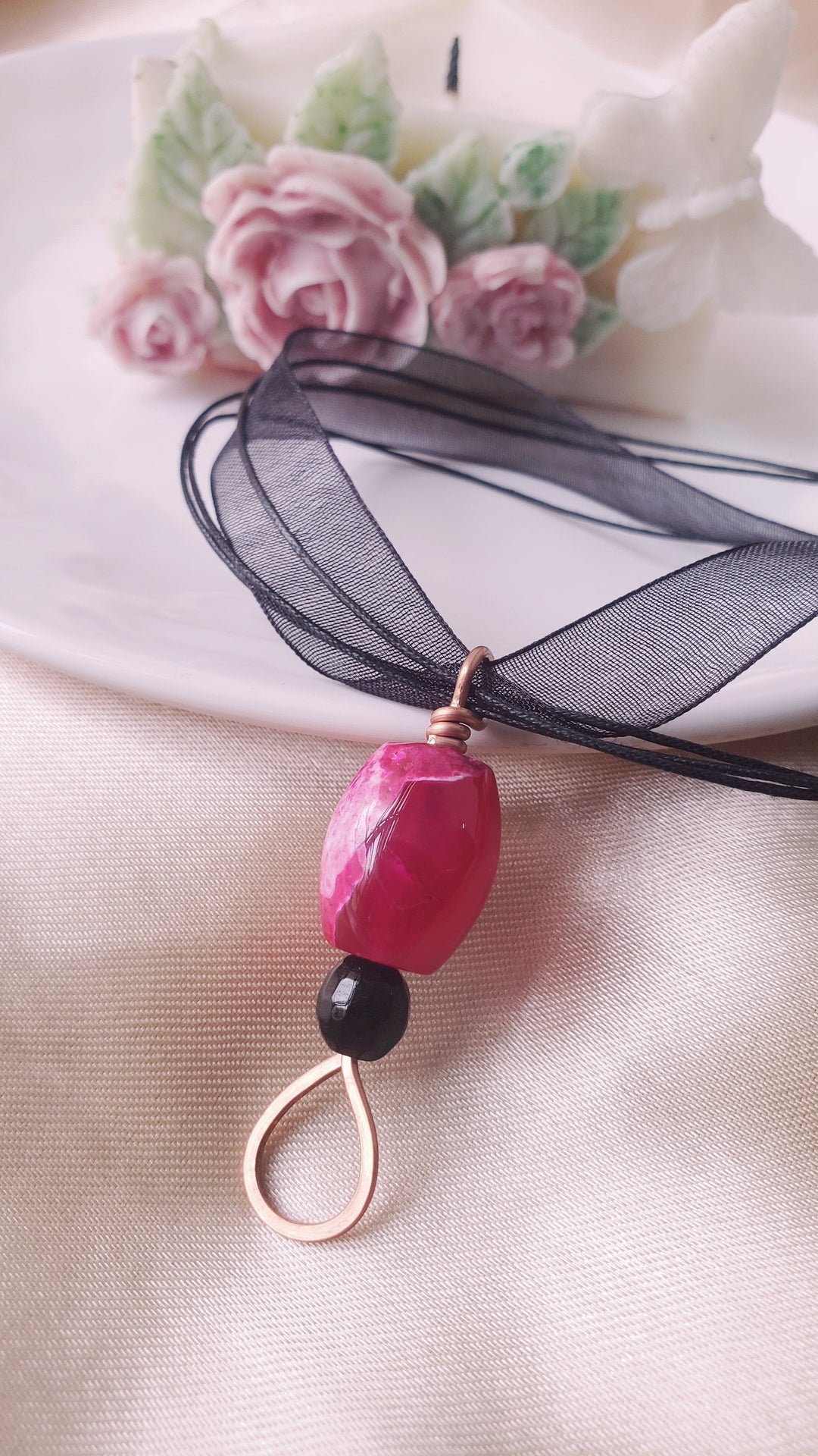 Handmade Choker Pendants with Copper and Stone