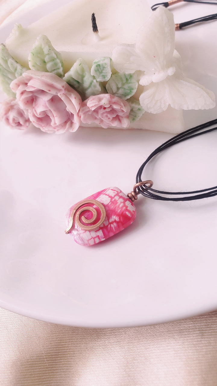 Handmade Choker Pendant with Copper and Stone