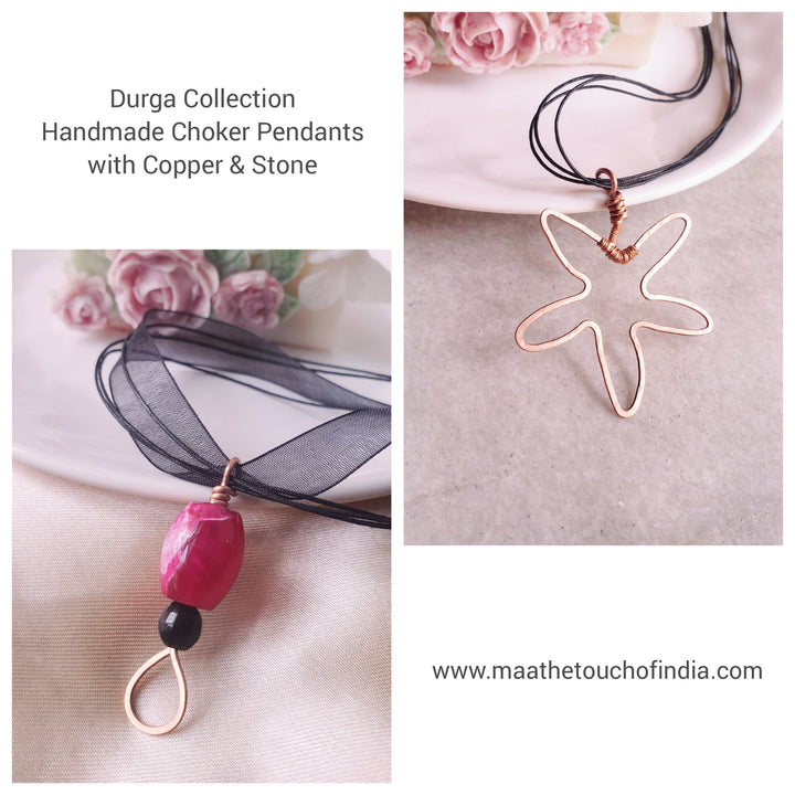 Handmade Choker Pendants with Copper and Stone