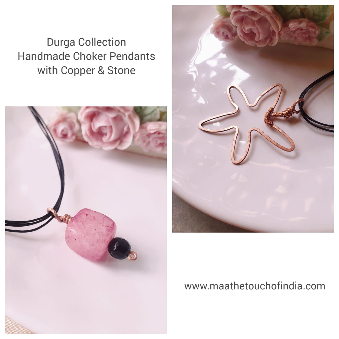 Handmade Choker Pendants with Copper and Stone