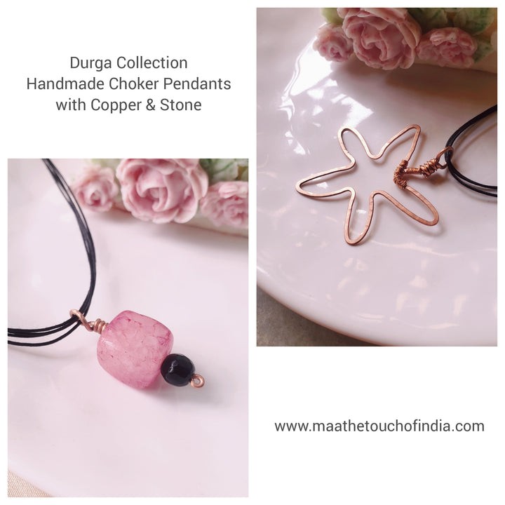 Handmade Choker Pendants with Copper and Stone